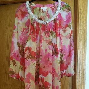 Sheer floral blouse